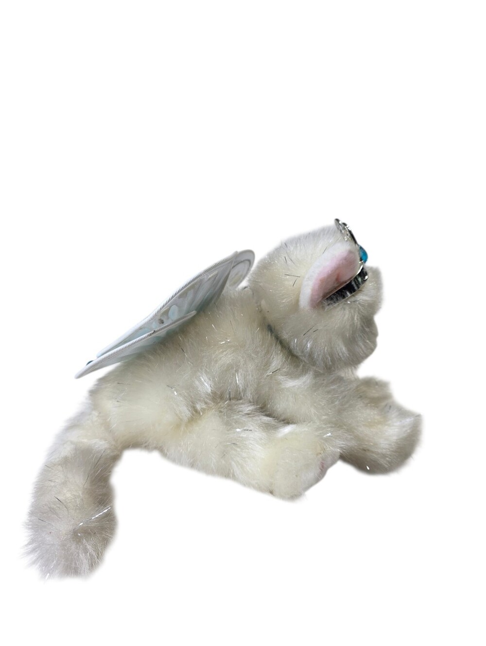 Vintage Catapillers Plush White Cat Toy with Pink Nose and Blue Eyes NWT - Picture 3 of 16
